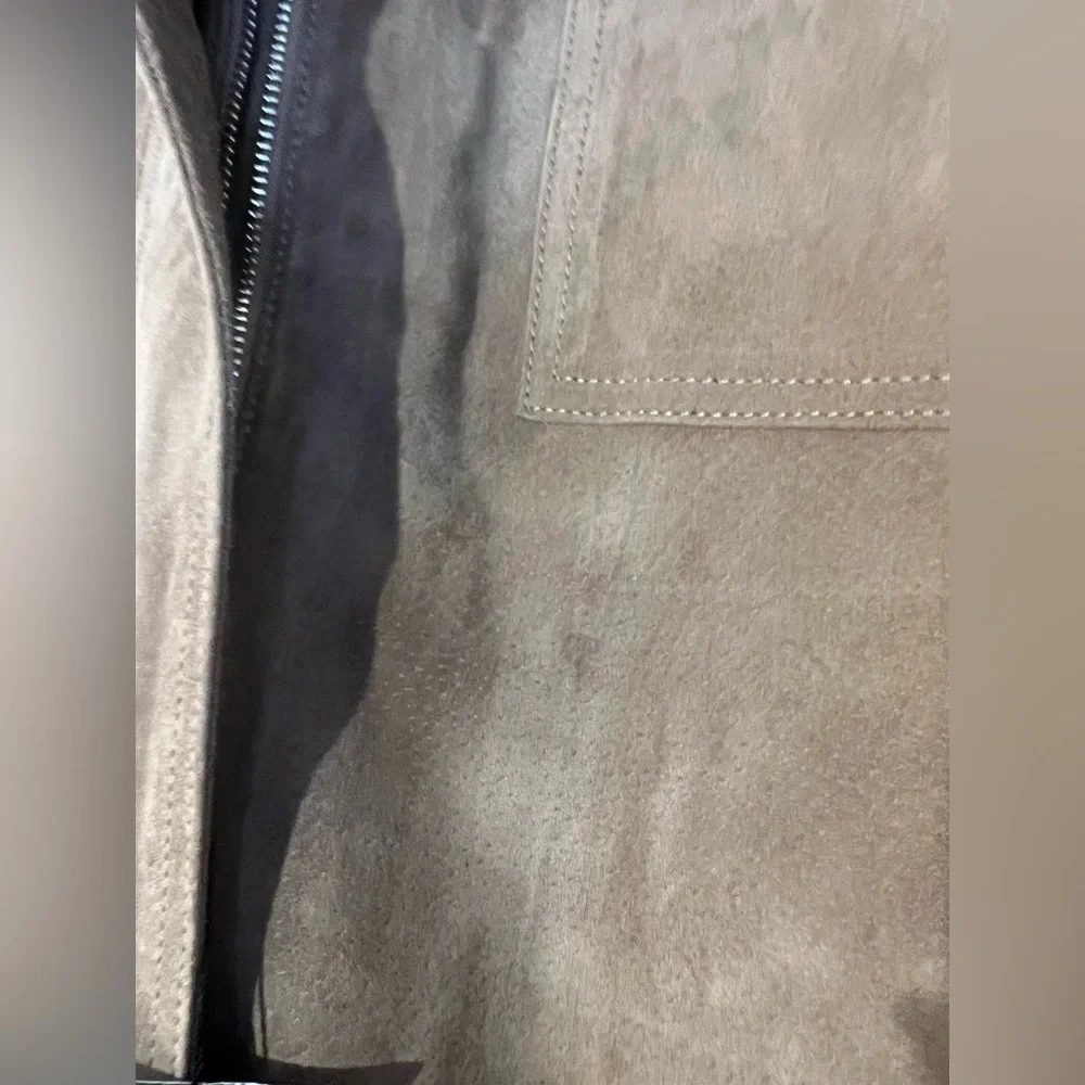 ZARA Viral Suede Leather Oversized Jacket. New, S - Picture 16 of 16